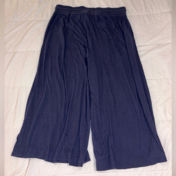 SATURDAY/SUNDAY Anthropologie Lisa Cropped Wide-Leg Pants Navy Blue Plus Size 1X - Picture 7 of 14